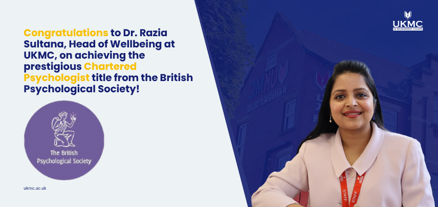 Dr. Razia Sultana Honoured with Chartered Psychologist Title from the British Psychological Society